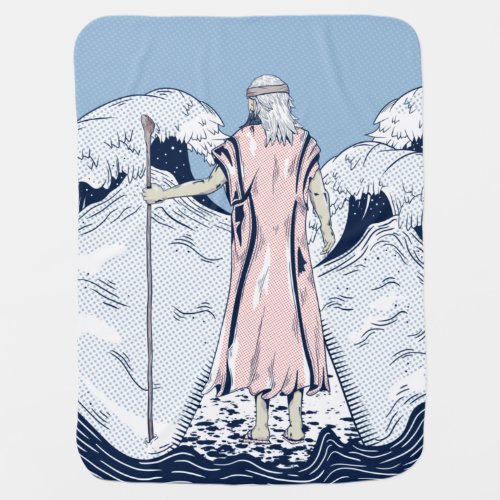 Moses parting the red sea baby blanket