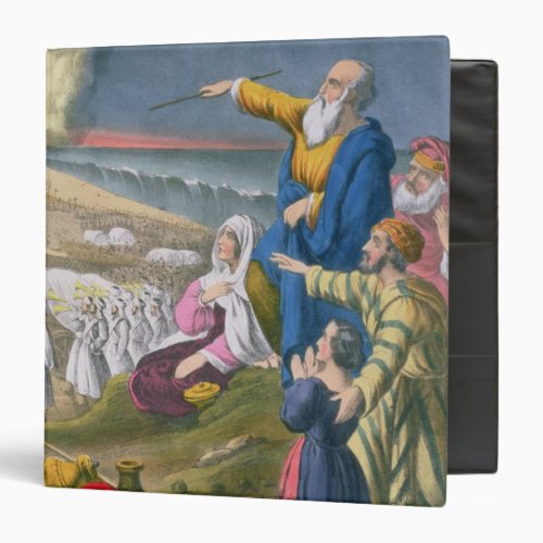 Moses Parting the Red Sea from a bible printed by Binder