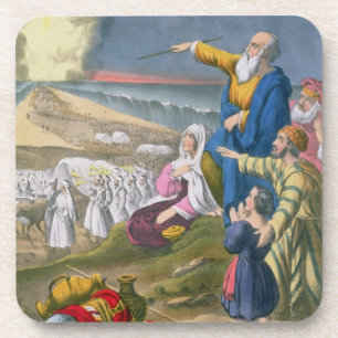 Moses Parting the Red Sea, from a bible printed by Drink Coaster