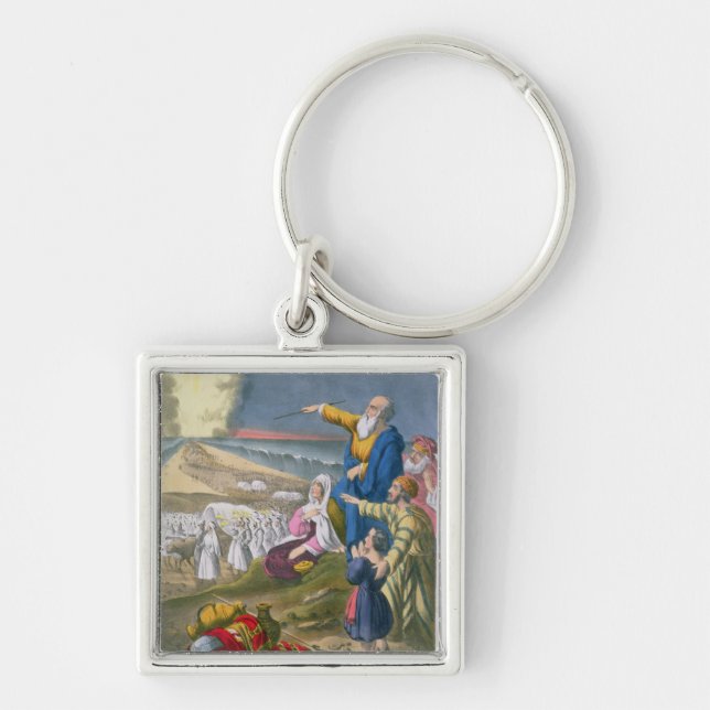 Moses Parting the Red Sea, from a bible printed by Keychain (Front)