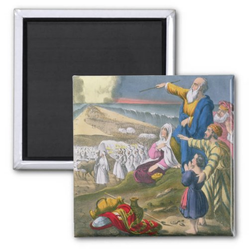 Moses Parting the Red Sea from a bible printed by Magnet