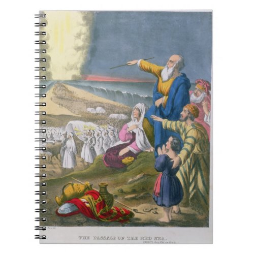 Moses Parting the Red Sea from a bible printed by Notebook