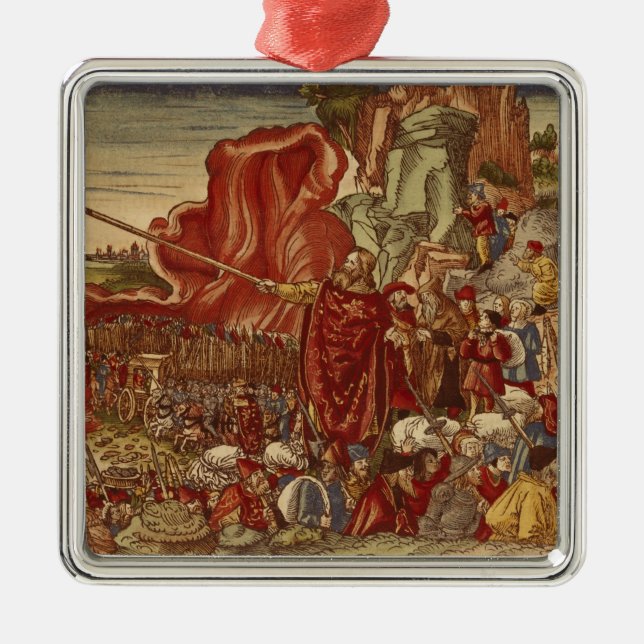 Moses parting the Red Sea Metal Ornament (Front)