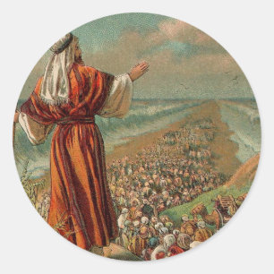 Moses Parts the Red Sea Classic Round Sticker