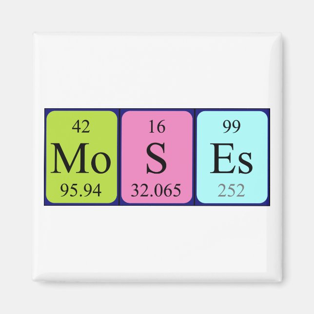 Moses periodic table name magnet (Front)