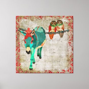 Moses Ruby Rose Owls Art Canvas by NicoleKing at Zazzle