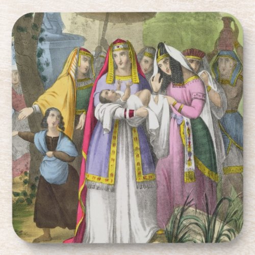 Moses Saved by Pharaohs Daughter from a bible pr Coaster
