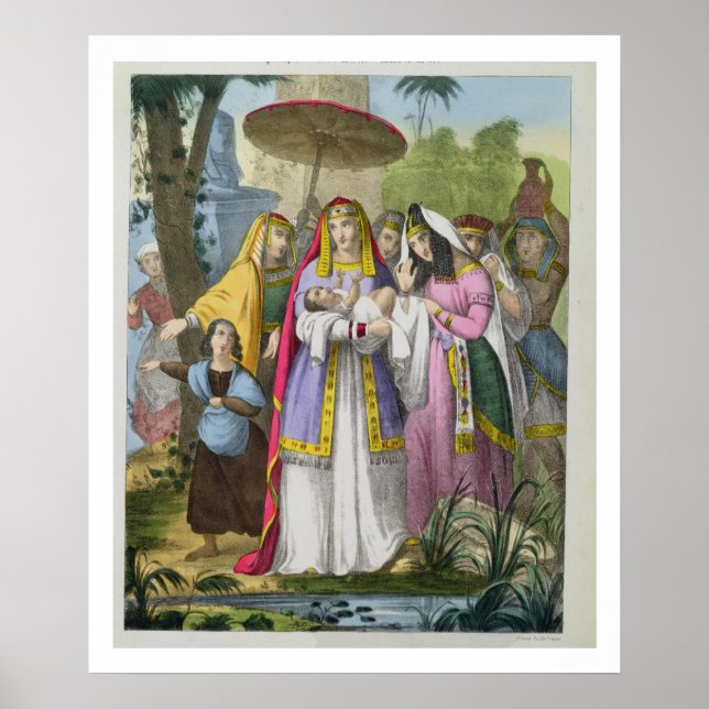 Moses Saved by Pharaoh's Daughter, from a bible pr Poster (Front)