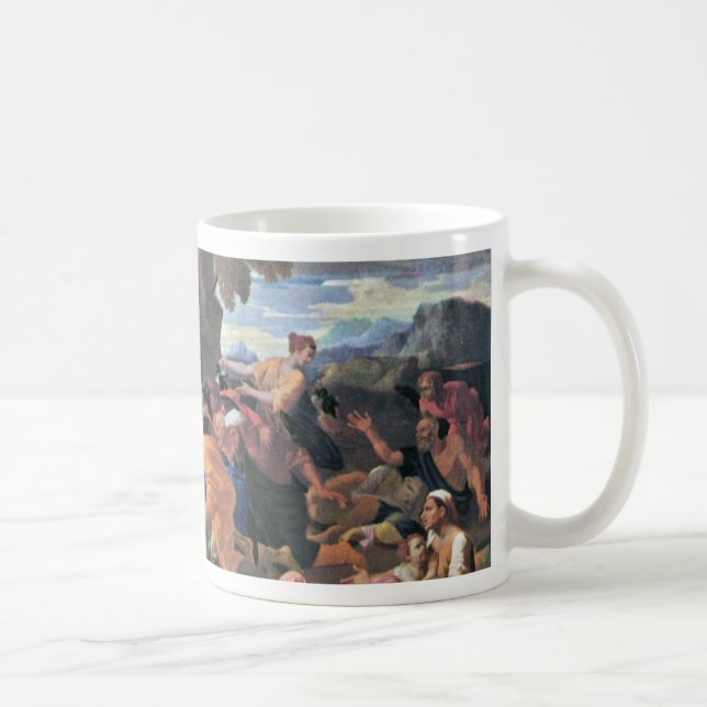 Moses Striking Water From The Rock By Poussin Coffee Mug (Right)