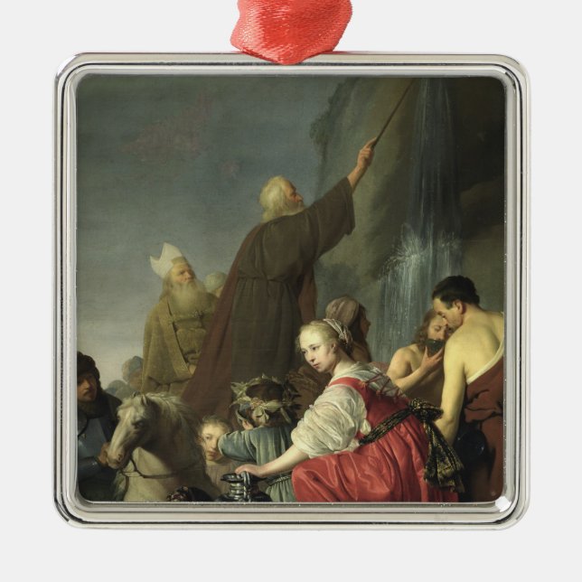 Moses Striking Water from the Rock Metal Ornament (Front)