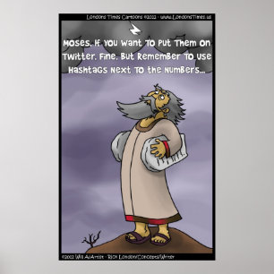 Moses & The 10 Hashtags Poster by Rick London