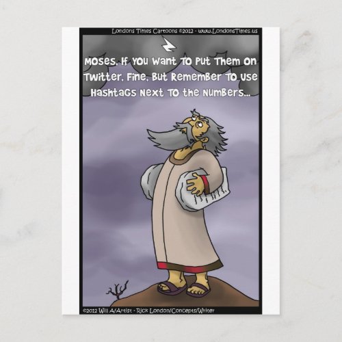 Moses  The 10 Twitter Hashtags Funny Gifts  Tees Postcard