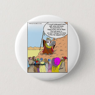 Moses & The Ten Suggestions Funny Gifts & Tees Button
