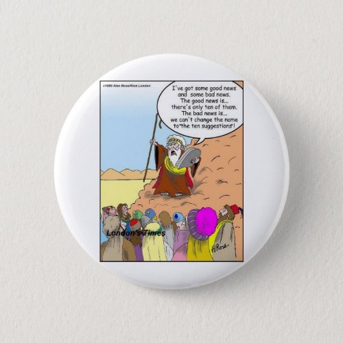 Moses  The Ten Suggestions Funny Gifts  Tees Button