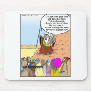 Moses & The Ten Suggestions Funny Gifts & Tees Mouse Pad