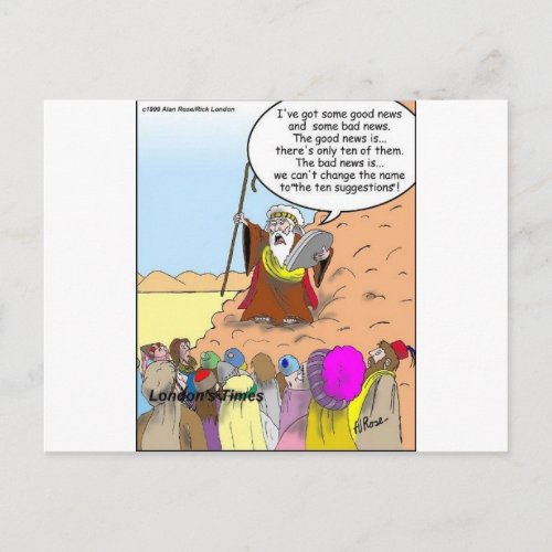 Moses  The Ten Suggestions Funny Gifts  Tees Postcard