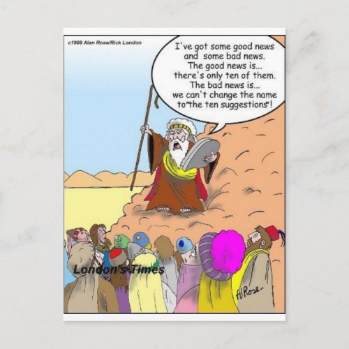 Moses  The Ten Suggestions Funny Gifts  Tees Postcard