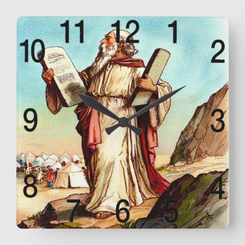 Moses with the tables of the law clock