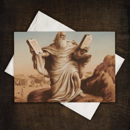 Moses with the tables of the law Greeting card