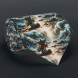 Moshe and the Splitting of the Red Sea Neck Tie<br><div class="desc">This religious neck tie features Moses, the leader if the Jewish people, and the splitting of the red sea. Moshiach Now!</div>