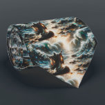 Moshe and the Splitting of the Red Sea Neck Tie<br><div class="desc">This religious neck tie features Moses, the leader if the Jewish people, and the splitting of the red sea. Moshiach Now!</div>