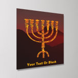 Moshe's Menorah Acrylic Photo Tile<br><div class="desc">A depiction of the seven-branched menorah (candelabra) made by the Israelites after the Exodus from Egypt. Customizie by adding your own text. In the Torah Moshe Rabbenu is told, "You shall make a Menorah of pure gold, beaten out, shall the Menorah be made, its base, its branch, its goblets, its...</div>