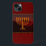 Moshe's Menorah iPhone 13 Case<br><div class="desc">In the Torah Moshe Rabbenu is told, "You shall make a Menorah of pure gold, beaten out, shall the Menorah be made, its base, its branch, its goblets, its knobs, and its flowers shall be hammered from it, " [Shmot 25:31] and later, "See, and construct, according to their form that...</div>