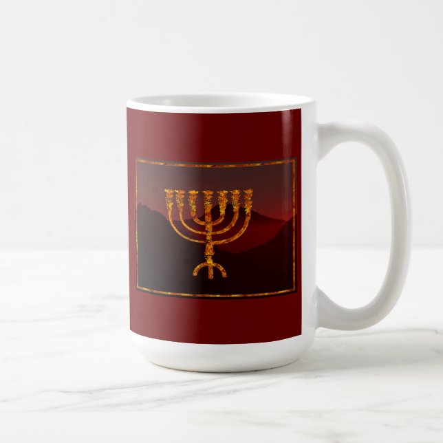 Moshe's Menorah Coffee Mug (Right)