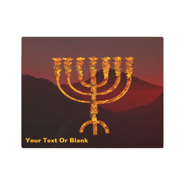 Moshe's Menorah Metal Print (Front)