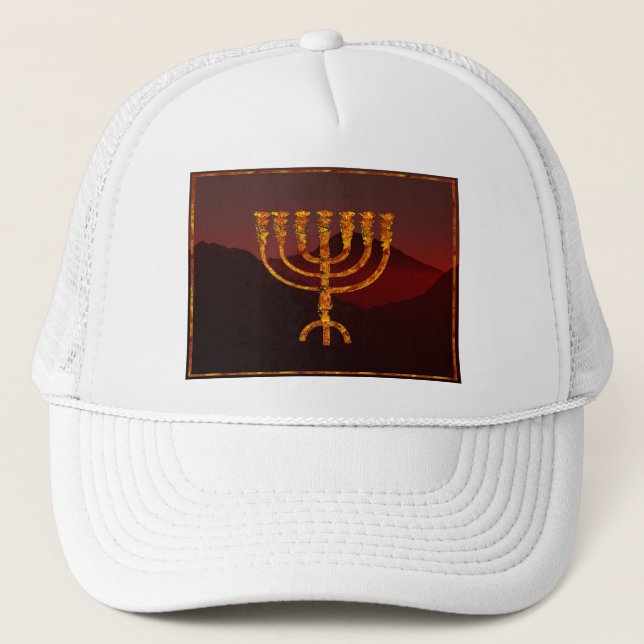 Moshe's Menorah Trucker Hat (Front)