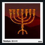 Moshe's Menorah Wall Decal<br><div class="desc">In the Torah Moshe Rabbenu is told, "You shall make a Menorah of pure gold, beaten out, shall the Menorah be made, its base, its branch, its goblets, its knobs, and its flowers shall be hammered from it, " [Shmot 25:31] and later, "See, and construct, according to their form that...</div>