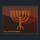 Moshe's Menorah Wood Wall Decor<br><div class="desc">A depiction of the seven-branched menorah (candelabra) made by the Israelites after the Exodus from Egypt. Customizie by adding your own text. In the Torah Moshe Rabbenu is told, "You shall make a Menorah of pure gold, beaten out, shall the Menorah be made, its base, its branch, its goblets, its...</div>