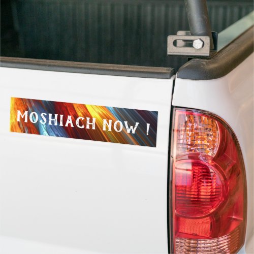 Moshiach Now Colorful Lights Messianic  Bumper Sticker