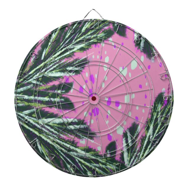 Mosiac Abstract Palm Leaves Terrazzo Pattern Dart Board (Front)
