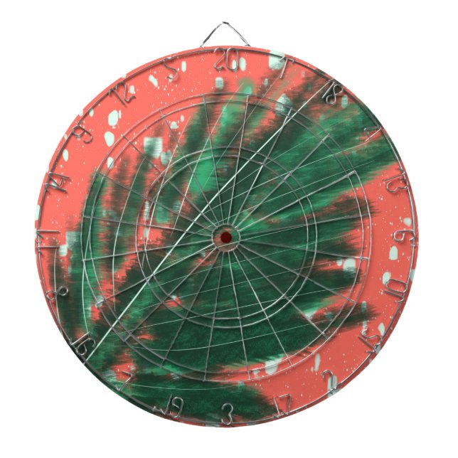Mosiac Abstract Palm Leaves Terrazzo Pattern Dart Board (Front)