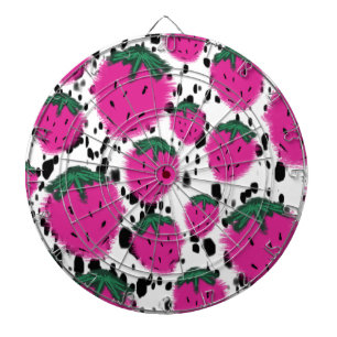 Mosiac Abstract Strawberries Terrazzo Pattern Dart Board