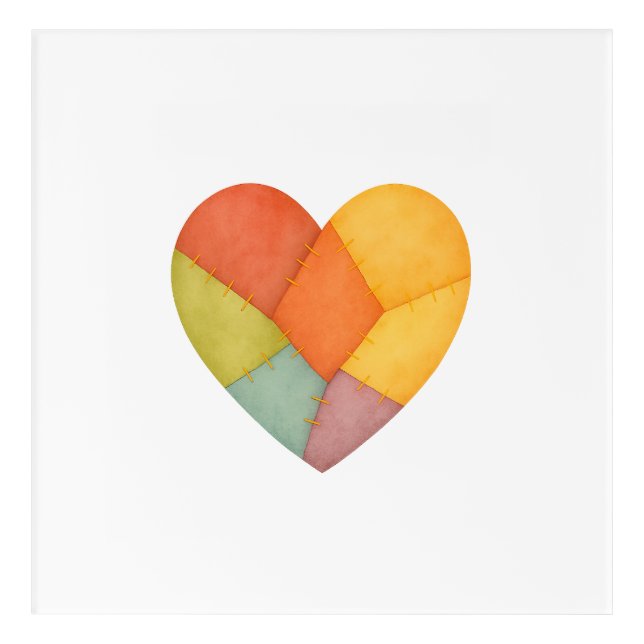 Mosiac Heart  Acrylic Print (Front)