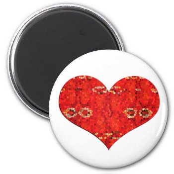 Mosiac Red Heart Magnet by DonnaGrayson at Zazzle