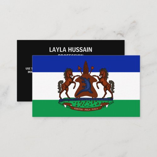 Mosotho Flag  Coat of Arms Flag of Lesotho Business Card