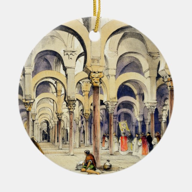 Mosque at Cordoba, from 'Sketches of Spain', engra Ceramic Ornament (Front)