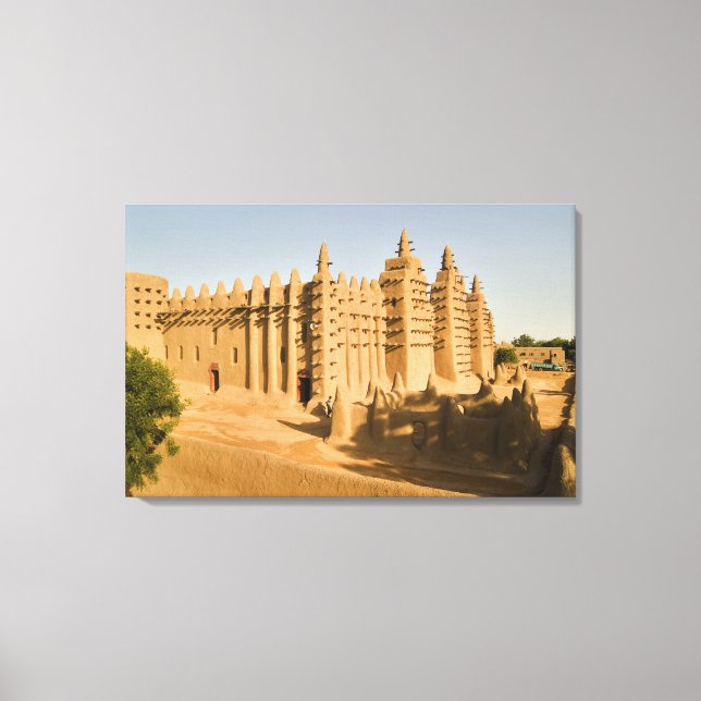 Mosque at Djenne, a classic example of Canvas Print (Front)