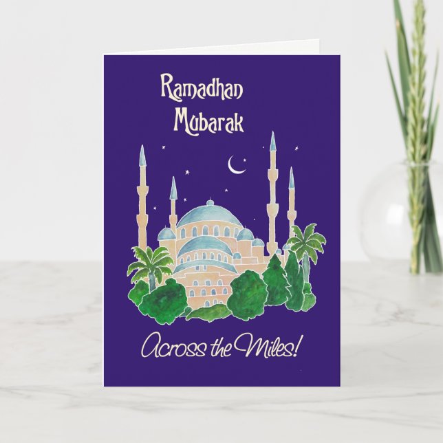 Mosque by Moonlight 'Across the Miles Ramadan Card (Front)
