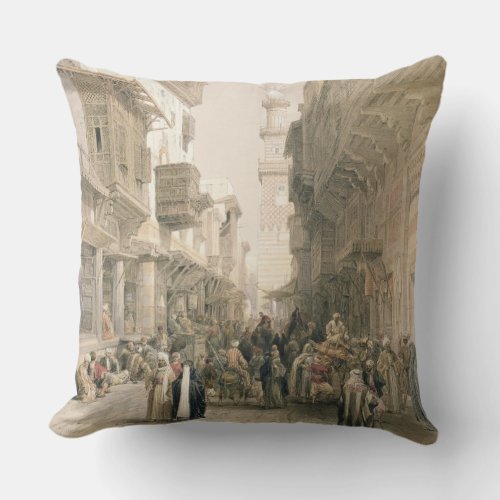 Mosque El Mooristan Cairo from Egypt and Nubia Throw Pillow