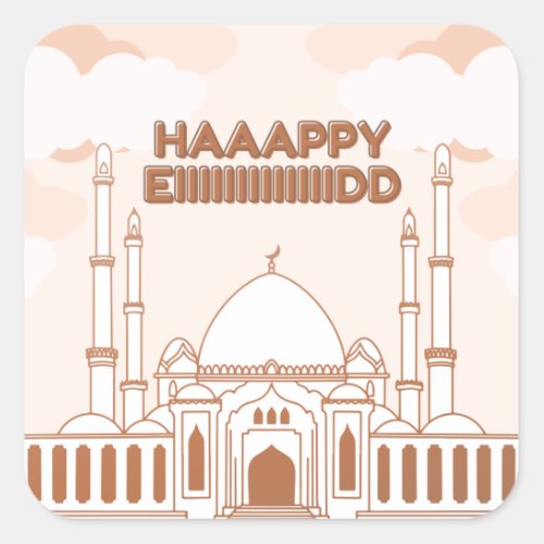 mosque english happy eid _Eid Al Fitr_ Square Sticker