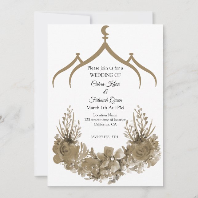 Mosque Flower Invitation (Front)
