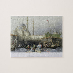 Mosque of Sultana Valide from the Port, engraved b Jigsaw Puzzle