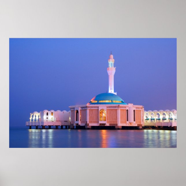 Mosque on Water, Jeddah, Saudi Arabia Large Canvas Poster (Front)