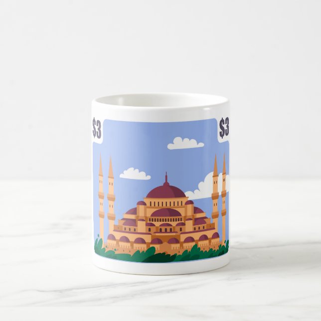 Mosque postage stamp  coffee mug (Center)