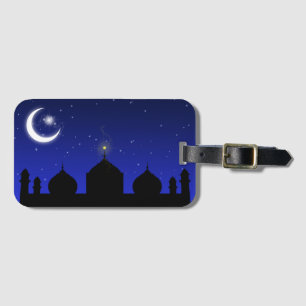 Mosque Silhouette at Night - Luggage Tag