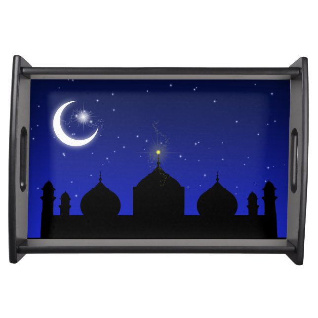 Mosque Silhouette at Night - Serving Tray (Front)
